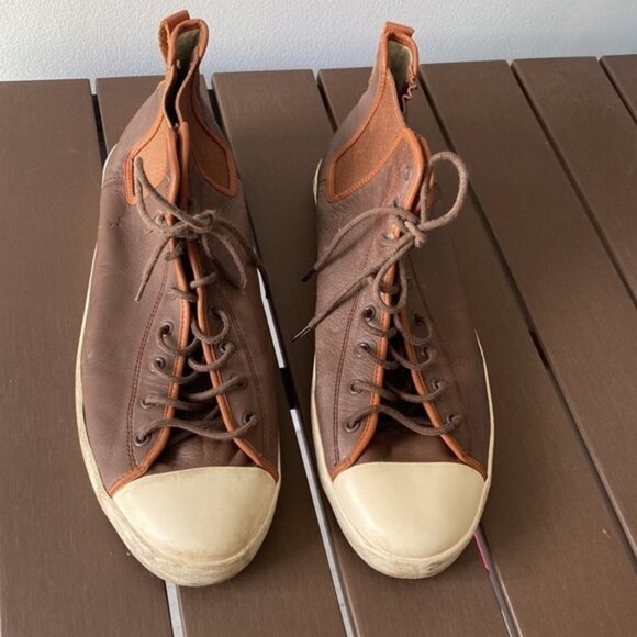 Polo By Ralph Lauren Men Brown Francisco Leather High Top Sneakers Size 13D - Picture 4 of 16